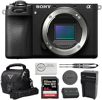 Sony a6700 Mirrorless Camera Bundle with 64GB Memory Card + Camera Case with Rain Cover + Microfiber Cleaning Cloth + Battery Charger for Sony NP-FZ100 (5 Items)
