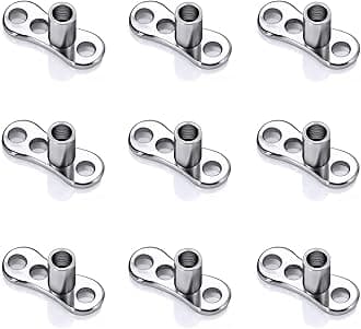 16G Stainless Steel Dermal Piercing Jewelry Diamond Dermal Anchor Tops CZ Skin Microdermal Piercing Jewelry for Men Women