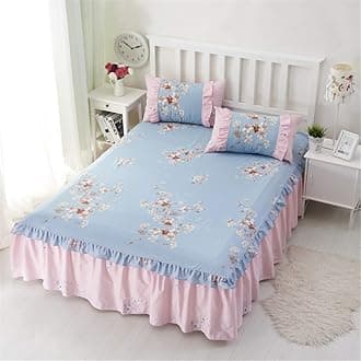 Bed Skirt Cotton lace Four Seasons Valance Simple Non-Slip Bed valances Double Bed Valance Fitted Sheet King Resistant Ruffled Valance Sheet Washable dust Ruffle