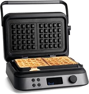Springlane Kitchen Waffle iron Wanda 1600 W, double waffle maker for Belgian waffles, practical overflow groove