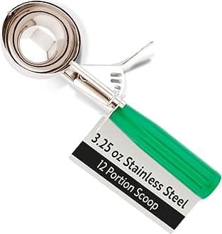 3.25-OZ Stainless Steel #12 Portion Scoop with Green Handle 1-CT