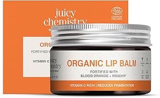 Juicy Chemistry Blood Orange & Rosehip Lip Balm, 5 G |Enriched with Natural Ceramides to Hydrate, Moisturise & Reduce Pigmentation|Formulated with Organic Castor Oil, Jojoba Oil and Vitamin E