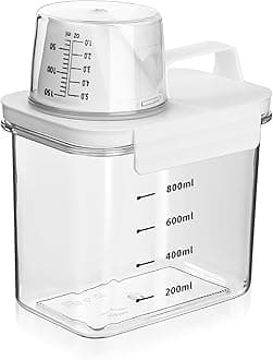 1100 ml Airtight Dispenser with Measuring Cup, Storage Box for Detergent and Food