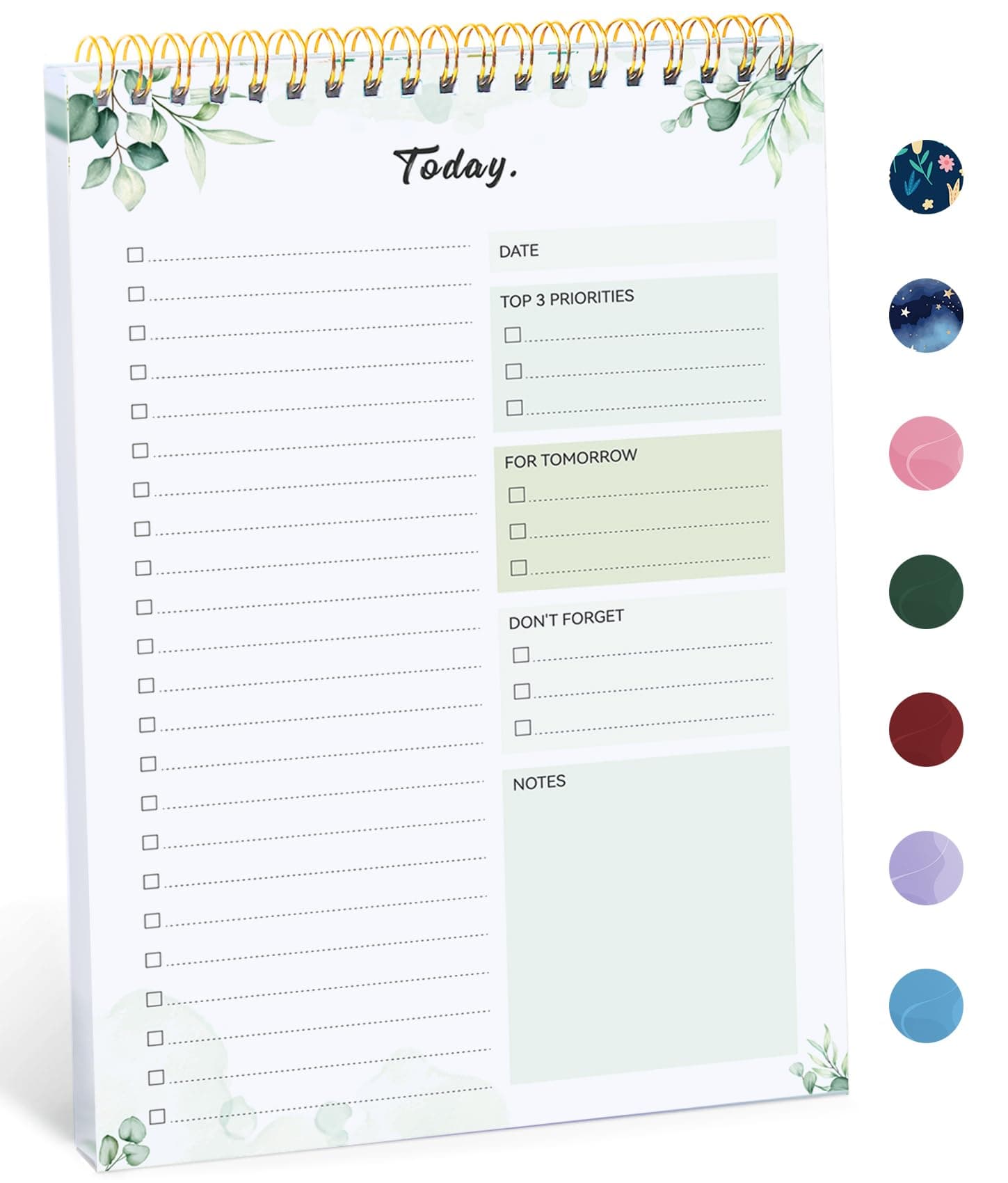 Taja To Do List Notepad - To Do List Notebook for Work with 52 Sheets, 9.8" x 6.5", Undated Daily Planner Perfect for Daily Tasks and Goal Setting, Notepad Suitable for Office, Home & School - Nature