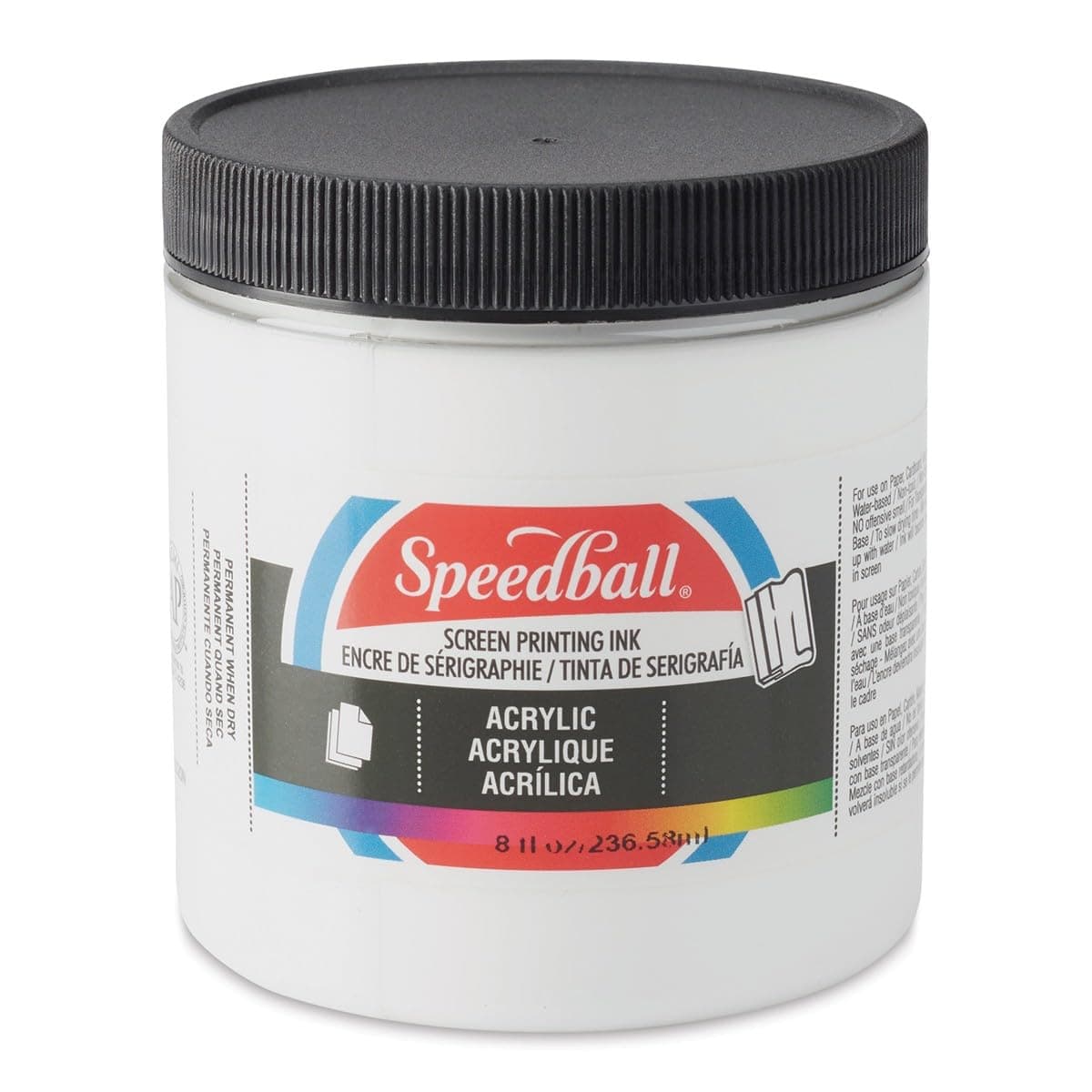 Speedball 004620, 4620, Acrylic Screen Printing Ink, 8 Fl Oz. 237 ml, White