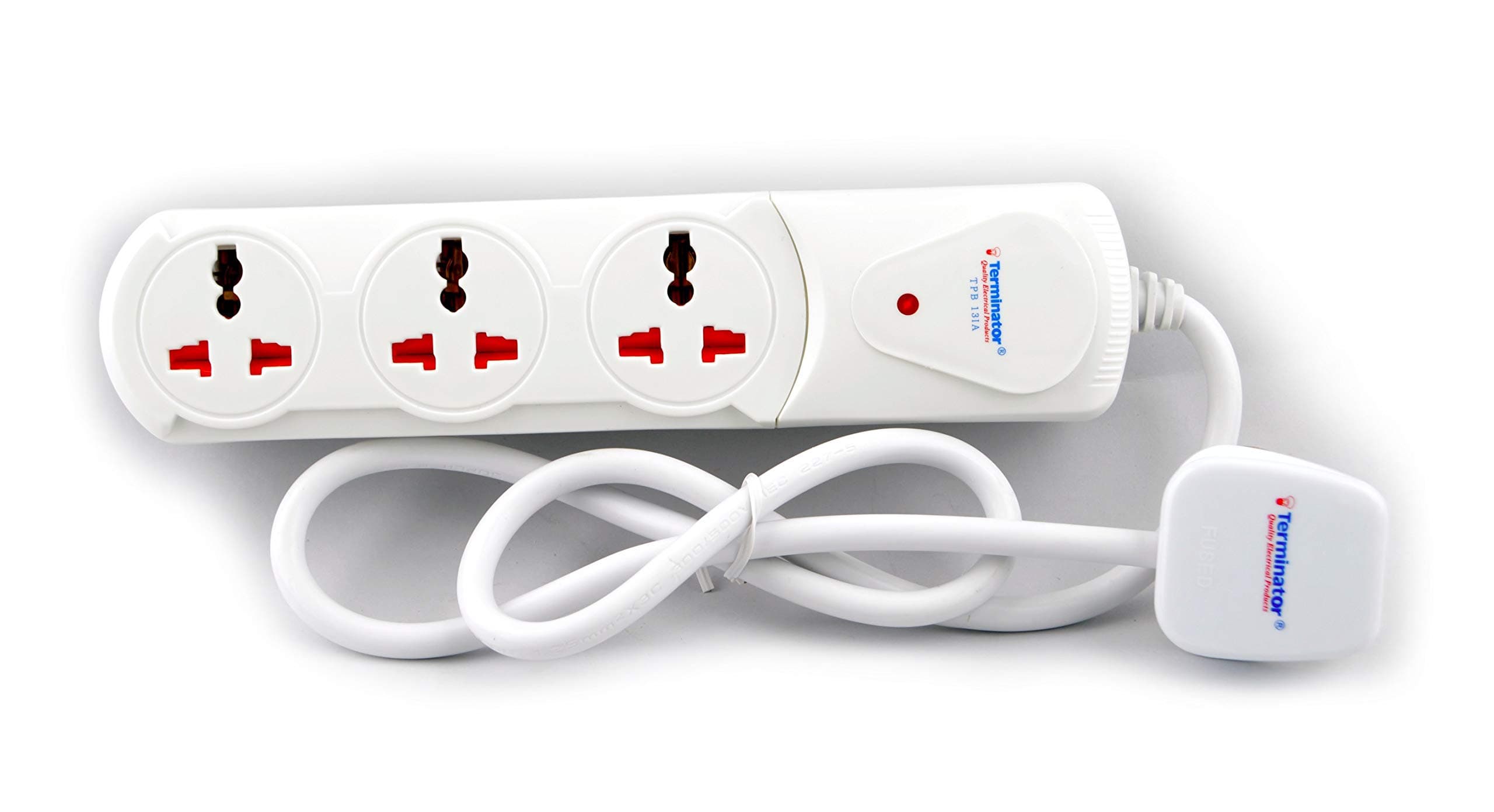 3 Way Universal Power Extension Socket 2 Meter
