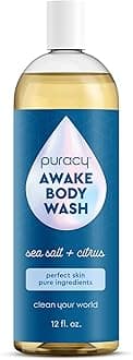 Body Wash, Natural Body Wash, 98.6% Pure Plant Ingredients, Moisturizing Shower Gel for Women Men Kids, Body Soap for Dry Sensitive Skin. Gently Scented with Citrus & Sea Salt, 12 Oz