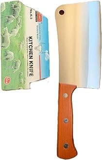 Premium Stainless Steel Meat Cleaver Knife Razor Sharp Blade, Single Forged Chinese Kitchen Knife - Butcher Knife for Meat & Vegetables, Ergonomic Handle - Multipurpose Chef Knife, Dishwasher Safe