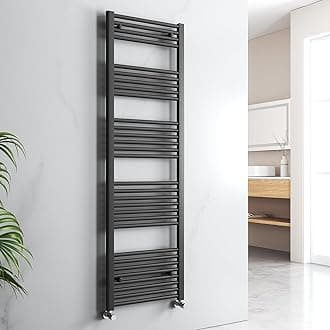 EMKE Black Towel Rail for Bathrooms 1600 x 500mm - Modern Straight Heated Radiator, Versatile Wall/Floor Mounted