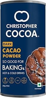 Christopher Cocoa, Dark Cacao Powder, Unsweetened, 200g (Bake, Cake, Hot Chocolate, Drinking Shakes)