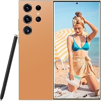 S24 Ultra Unlocked Phone 5G Cell Phone,Smartphone with Tool Pen, Android 14.0 Cell Phone 6GB+256GB Dual SIM Dual Standby,Fast Charging and OTG (Orange)
