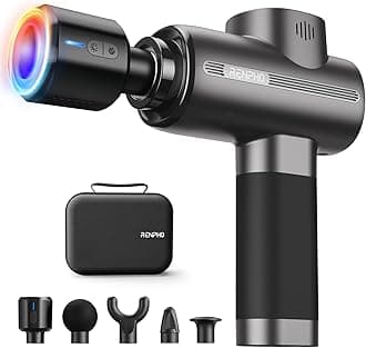 RENPHO Thermacool Massage Gun Deep Tissue with Heat and Cold, Muscle Massage Gun with 5 Speeds 5 Head,Sports Massage Gun Carry Case for Home Office Workout,Gifts for Women,Men,Black