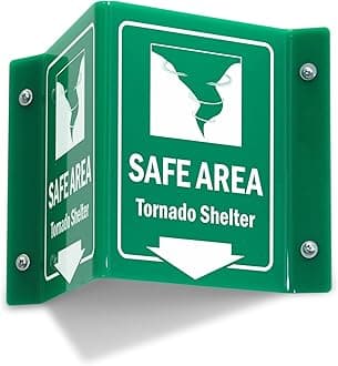 Projecting V-Sign : Safe Area Tornado Shelter, PVC Water Proof Sticker Fixed on SunBoard