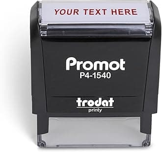 Promot Self Inking One Line Custom Stamp - Ideal Use as Office, Teacher, Address, & Business Label Stamp - for Personal and Professional Use- Choose Fonts & Color, Easy Alignment (Small)
