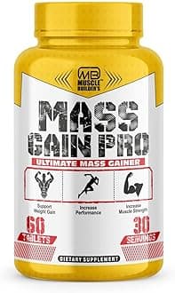 M B Muscle Builder's Mass Gain Pro, Mass & Weight Gainer Capsule for Fast Weight & Muscle Gain, Muscle Building Weightlifters Supplement for Muscle Growth, Stamina & Strength For Men & Women,60 Cap