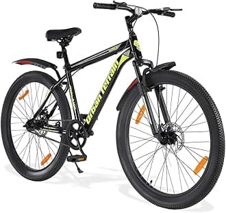 Urban Terrain Galaxy Pro Steel High Performance Mountain Cycles for Men with Front Suspension & Dual Disc Brake MTB Bike 26 inch Single Speed | Ideal for 13+ Years, Frame Size : 17 inch (Green)