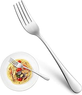 8 Pieces Dinner Forks Set, Food-Grade Stainless Steel Forks, Silverware Forks for Home, Kitchen or Restaurant, Mirror Polished, Dishwasher Safe - 8 Inch