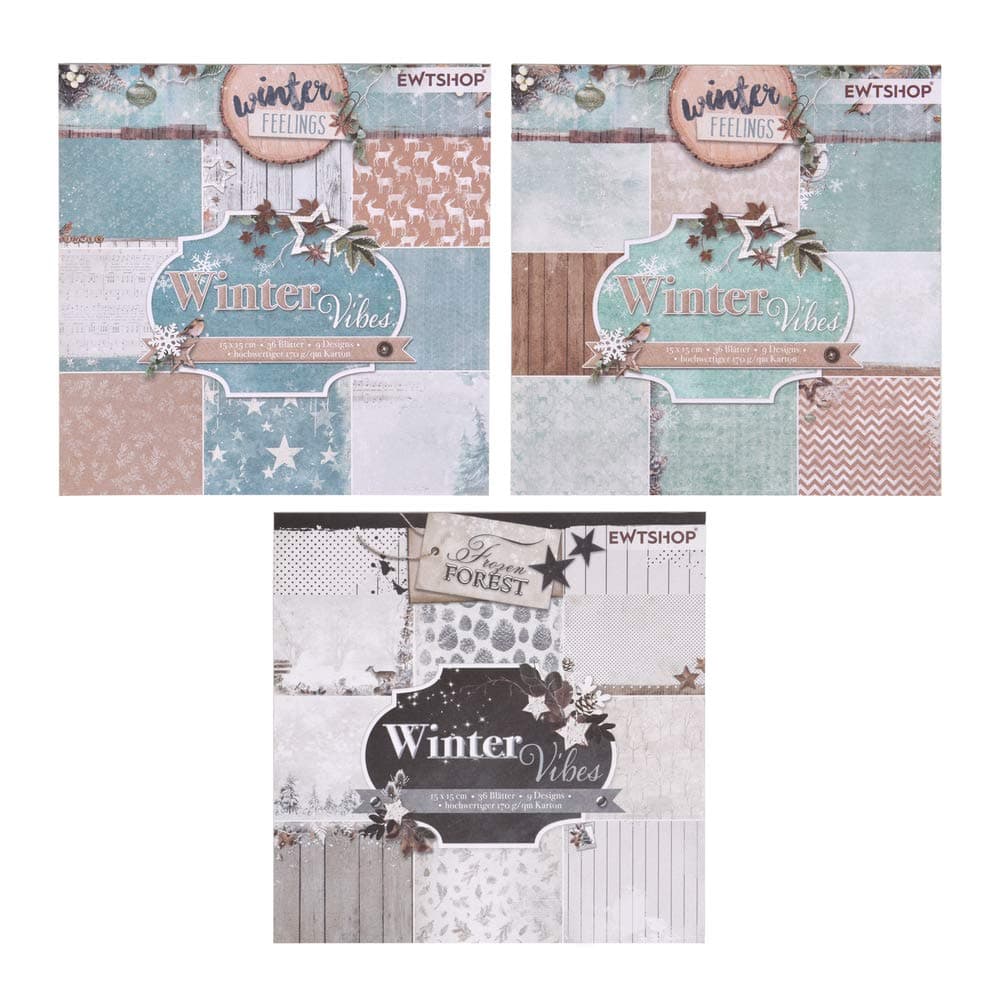 3 x Design Paper Notepad with 36 Sheets Double Sided Print Craft Paper Decorative Paper, 108 Sheets, 27 Designs