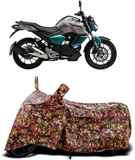 DUFFEL-Two Wheeler Bike Body Cover Compatible for Yamaha Fz S V3 Heat Protectio/UV-Rays/Birds Dropping/DustProof/Waterproof Indoor Outdoor and Parking Full Body Protection All Variants [RMJ]