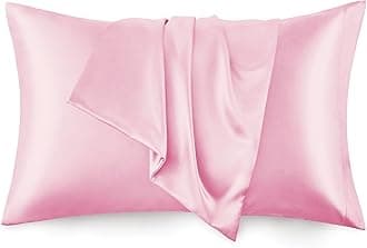 Love's cabin Satin Pillowcase Set of 2 Queen Size 20x30, Cooling Pillow Covers for Hair and Skin, Silky Smooth with Envelope Closure, Similar to Silk, Pink