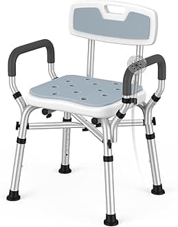 Shower Chair for Inside Shower, BRITULIF 550 lbs Heavy Duty Shower Chair for Elderly and Disabled, Shower Seat with 6 Height Adjustable, Ideal for Adult and Senior Bathroom Needs