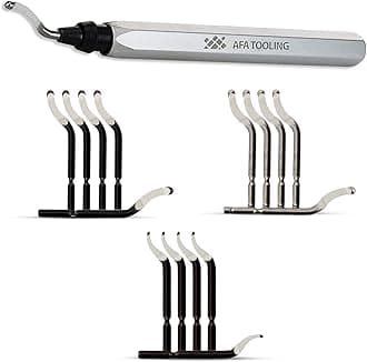 AFA Tooling - Deburring Tool Micro-Polished & Anodized Handle with 16 M2/M35 Cobalt HSS Blades, Deburring Tool 3D Printing, Reamer Tool for Metal, PVC, Copper Pipe, Plastic, Resin & 3D Printed Edges