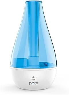 MistAire Studio Ultrasonic Cool Mist Humidifier - Small & Compact, Overnight Operation, 2 Mist Settings, Optional Night Light, & Auto Shut-Off - For Offices, Plants & Small Spaces