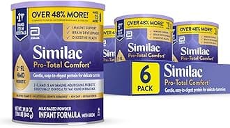 Similac Pro-Total Comfort Infant Formula With Iron, Gentle, Easy-to-Digest Formula, Has 2'-FL HMO for Immune Support, Non-GMO, Baby Formula Powder, 29.8-oz Value Can, Pack of 6