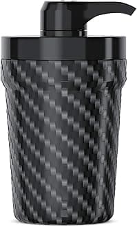PumpCup Portable Hand Sanitizer Dispenser for Car Cup Holders (Carbon Fiber Look)