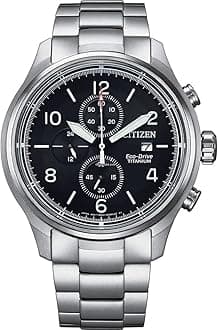 Citizen Mens Chronograph Eco-Drive Watch with Titanium Strap CA0810-88E