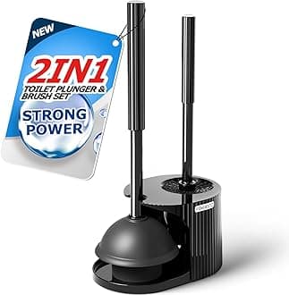 3 in 1 Toilet Plunger and Brush Set, Groove Gap Brush，Extended Handle Plunger，Toilet Bowl Brush Plunger Set,Bathroom Cleaning Tools ，Toilet Brush Plunger Combo，Cleaning Brush，Cleaning Supplies