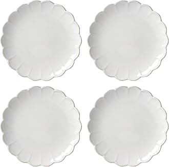 Lenox 893544 French Perle Scallop 4-Piece Accent Plate Set, Matte, Off-White