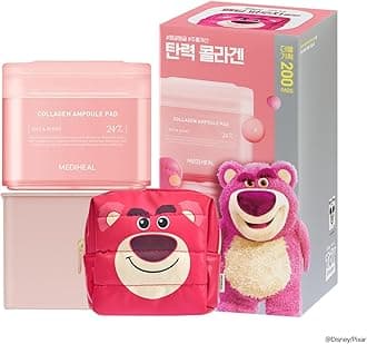 Collagen Ampoule Toner Pads [Disney Pixar Edition] - Skin Firming & Restore Elasticity & Deep Hydration - Tighten Wrinkles & Lines - Vegan Face Gauze, Full size 100 + Refill 100 (200 Pads)