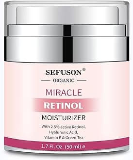Retinol Moisturizer Cream,For Face&Eye Area Anti Aging Wrinkles & Acne & Fine Lines,with Vitamin E&Hyaluronic Acid & Jojoba Oil.Best Night&Day Facial Cream.With 2.5% Active Retinol (50Milliliter)