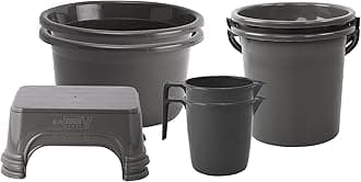 Kuber Industries Set of 8 Bathroom Combo Set | Bathware Set | Bathing Combo Set | Each 2 Piece Tub-Bucket-Mug & Stool Combo Set for Bathroom | Modern Bathroom Accessories Set | Gray