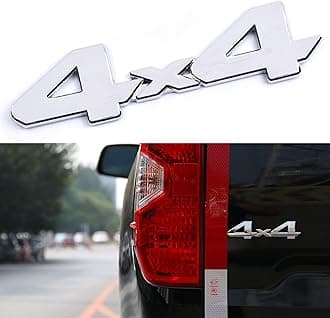 1PC Metal Car 4x4 Emblem 3D Silver Chrome Badge Decal Sticker Compatible with 4RUNNER Tundra Tacoma Rear Tailgate Tail Gate Door Truck SUV Pickup(Silver2)