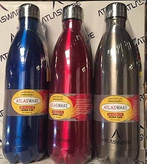 Atlasware Stainless Steel Vacuum Thermos Flask Bottle (1000 Ml) - Colour May Vary (Pack of 1)