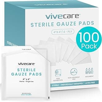 4x4 Sterile Gauze Pads (100pc) - Individually Wrapped 2-Pack Wound Dressing for Cleaning & Cushioning - Non-Adhesive Highly Absorbent Bandages