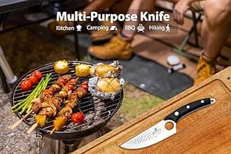 Companion Series 6 Inch Butcher Boning Knife, High Carbon German Stainless Steel Blade With Pakkawood Handle & Geniune Leather Sheath, Luxurious Gift Box Included