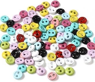 50Pcs/Pack 3/4/5mm Mini Buttons for DIY Doll Clothes Round Candy Color 2 Holes Card Making Scrapbooking Buttons Sewing Accessories(4mm,Multicolor)