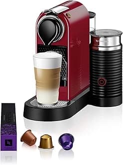 – CitiZ&milk Coffee Machine by Nespresso - Vibrant Red Design, Automatic Milk Frothing System, UAE Version