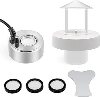 350ml/H Ultrasonic Mist Maker Fogger Metal Atomizer with Removable Splash Guard for Water Fountain Pond Pot Rockery Sink