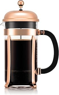 Bodum Iconic French Press Chambord Coffee Maker, 8 Cups, Bd-11652-18, Copper, 34 Oz./1 litre, Copper