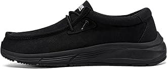 Men Non Slip Shoes Work Slip On Food Service Slip Resistant Shoe Kitchen Chef Loafers Boat Canvas Casual Walking Black