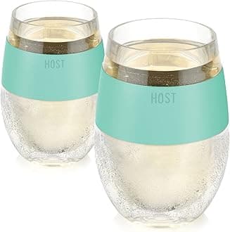 Host Wine Freeze Cooling Cups, Mint (Set of 2)