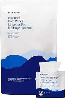 Essential Face Wipes | Natural, Biodegradable, Cruelty-Free | Cleanse, Exfoliate, Soothe and Hydrate | 40 count