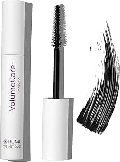 - Rumi Cosmetiques VolumeCare+ Mascara For Mature Women - Extreme Length and Volume 2-in-1 Formula - No Clumps or Flaking, Long-Wearing, Hypoallergenic Mascara For Sensitive Eyes (Natural Black)