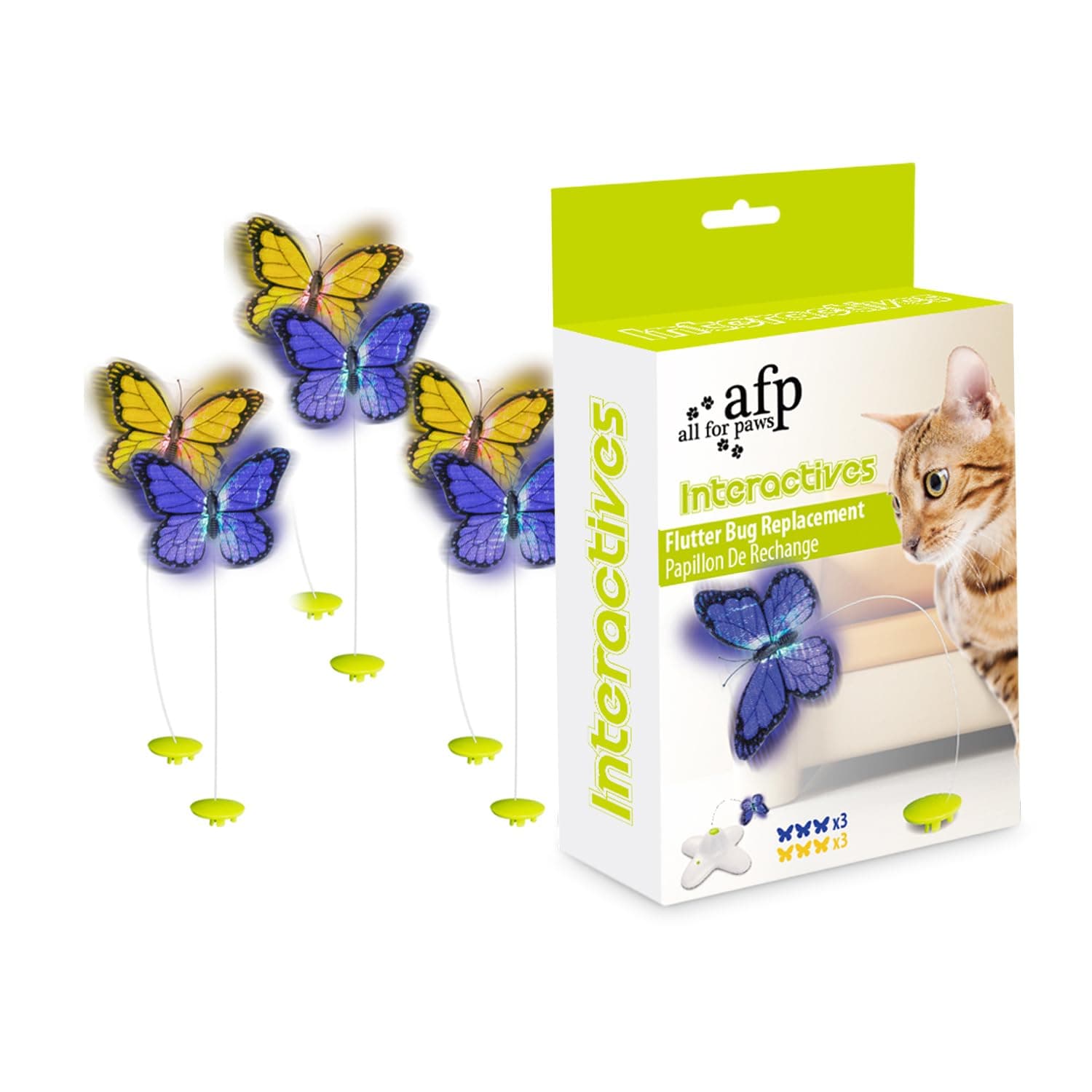 Interactives Cat Flutter Bug Refil, Pack Of 6