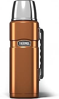 Thermos Stainless King 1.2L Multi- Purpose Thermos Flask - Original-Style Flask can be used as Travel Mug or Insulated Water Bottle for Daily Commute & Weekend Adventures – Copper, 5- Year Warranty
