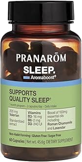 Pranarom - Aromaboost Sleep Herbal Supplement - Promotes Quality Sleep, Rapid Sleep - Valerian Extract, Vitamins B3, B6 & D3, Essential Oils - 60 Count